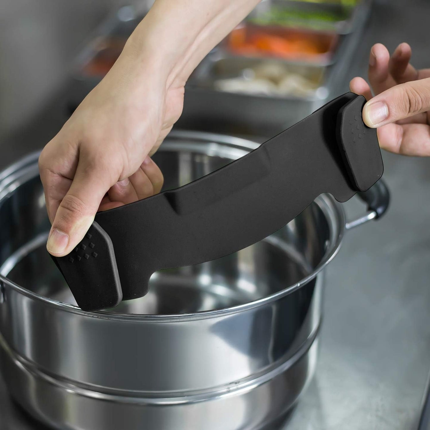 Clip-On Silicone Strainer for Pots and Pans, Food Strainer for Pasta, Meat, Vegetables, and Fruit – Kitchen Colander